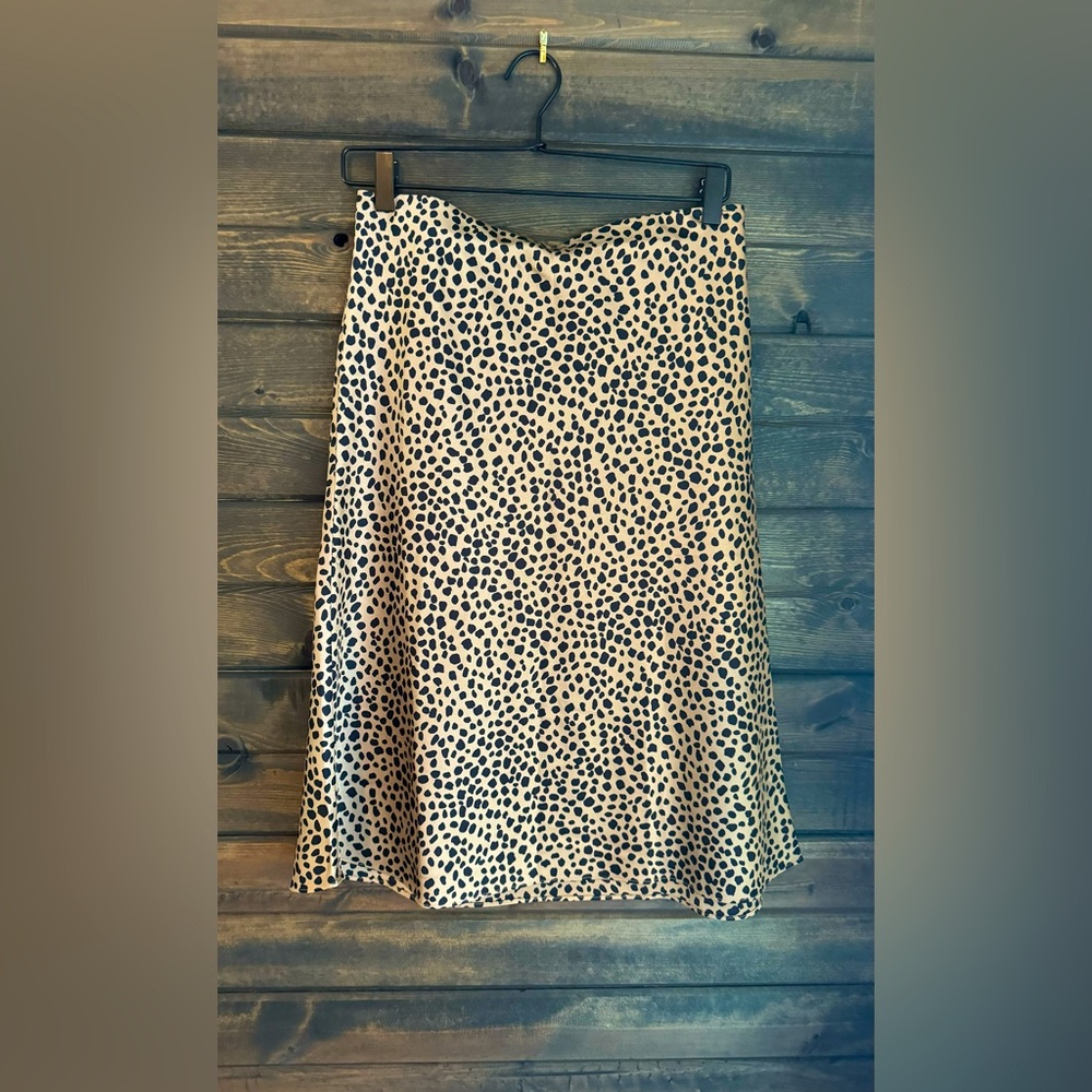 LOFT cheetah slip midi skirt. Small petite